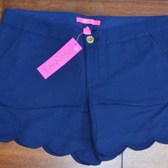 Lilly Pulitzer Buttercup model scalloped shorts true navy size 8 brand new tags - Picture 6 of 8